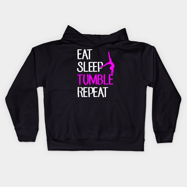 Eat sleep tumble repeat Kids Hoodie by captainmood